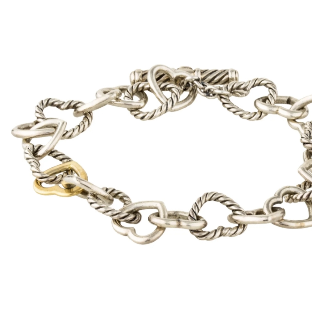 David Yurman Toggle Heart bracelet - sterling silver and 18 k gold